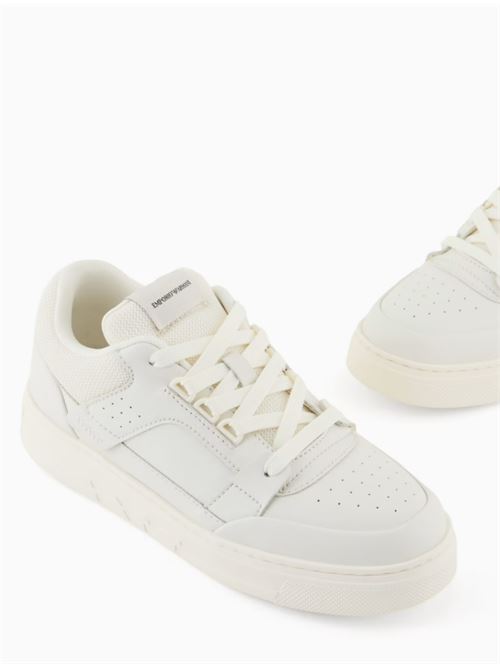 LEATHER AND MESH SNEAKERS EMPORIO ARMANI | X4X688.XR333U561 OFF WHITE